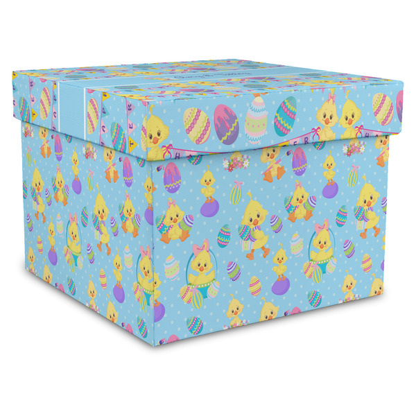 Custom Happy Easter Gift Box with Lid - Canvas Wrapped - XX-Large (Personalized)