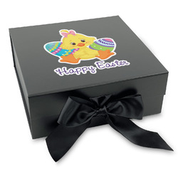 Happy Easter Gift Box with Magnetic Lid - Black (Personalized)