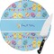 Happy Easter Round Glass Cutting Board (Personalized)