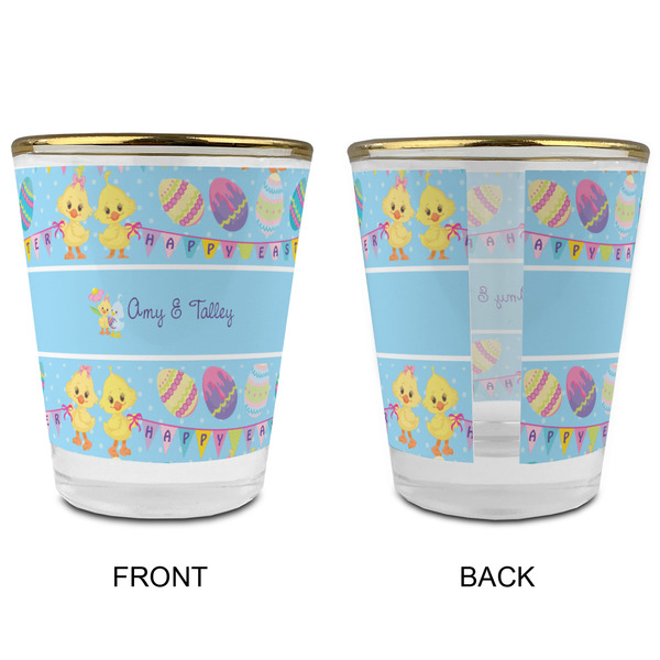 Happy Easter Glass Shot Glass - with gold rim - APPROVAL