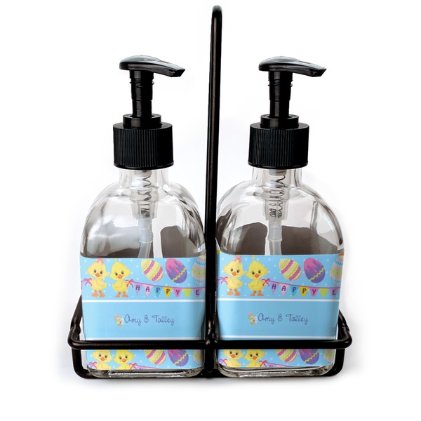 Custom Happy Easter Glass Soap & Lotion Bottle Set (Personalized)