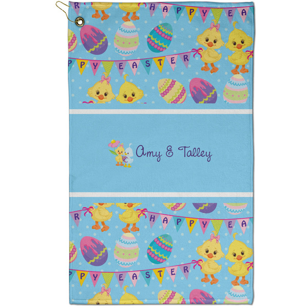 Custom Happy Easter Golf Towel - Poly-Cotton Blend - Small w/ Multiple Names