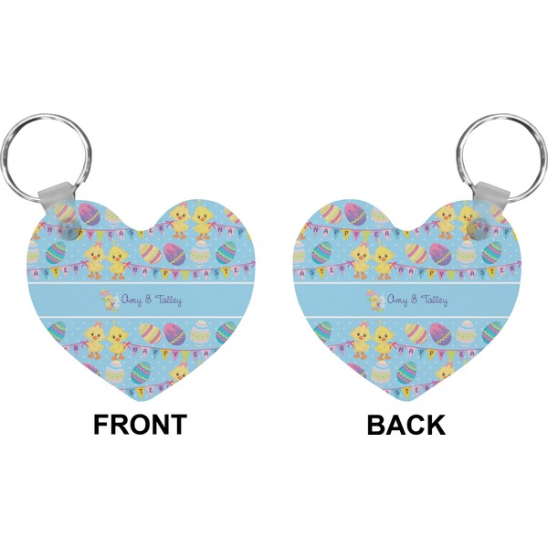 Happy Easter Heart Keychain (Front + Back)