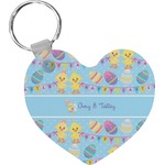 Happy Easter Heart Plastic Keychain w/ Multiple Names