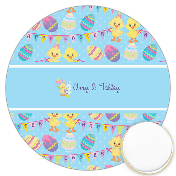 Custom Happy Easter Printed Cookie Topper - 3.25" (Personalized)
