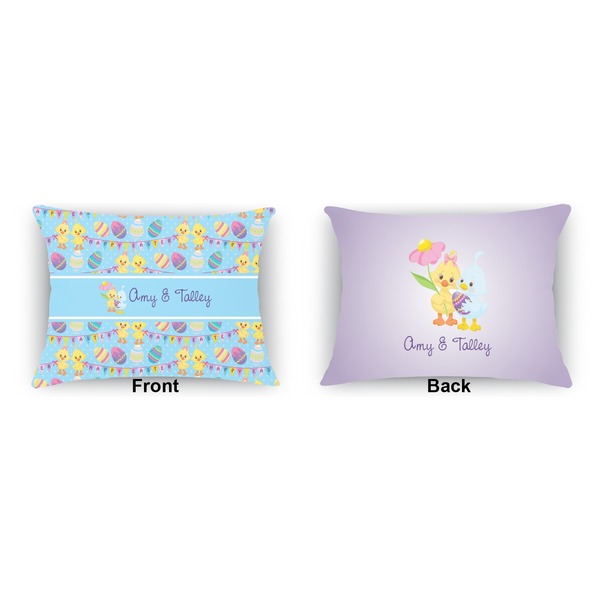Happy Easter  Indoor Rectangular Burlap Pillow (Front and Back)