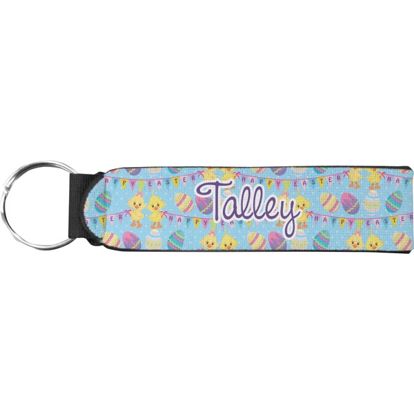 Custom Happy Easter Neoprene Keychain Fob (Personalized)
