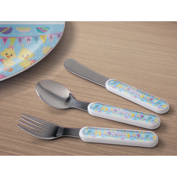 Happy Easter Kids Flatware w/ Plate