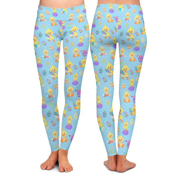 Happy Easter Ladies Leggings - Front and Back