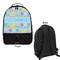Happy Easter Large Backpack - Black - Front & Back View