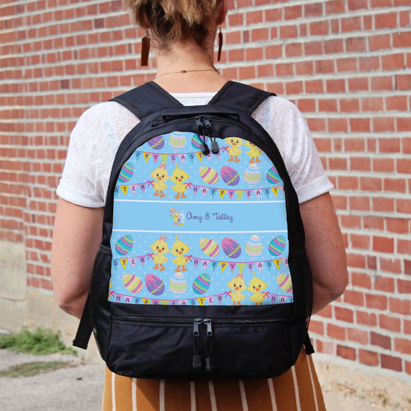Happy Easter Large Backpack - Black - On Back