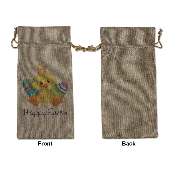 Happy Easter Large Burlap Gift Bags - Front Approval