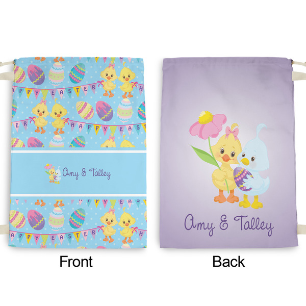 Happy Easter Large Laundry Bag - Front & Back View