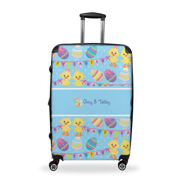 Custom Happy Easter Suitcase - 28" Large - Checked w/ Multiple Names