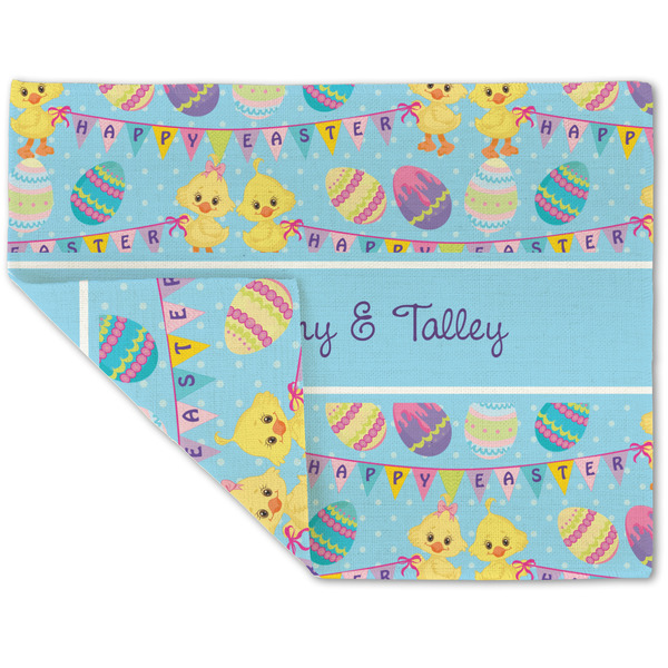 Custom Happy Easter Double-Sided Linen Placemat - Single w/ Multiple Names