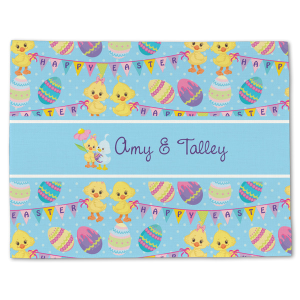 Custom Happy Easter Single-Sided Linen Placemat - Single w/ Multiple Names