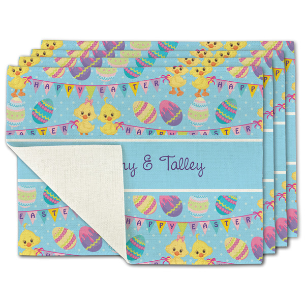 Custom Happy Easter Single-Sided Linen Placemat - Set of 4 w/ Multiple Names