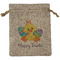 Happy Easter Medium Burlap Gift Bag - Front (Personalized)
