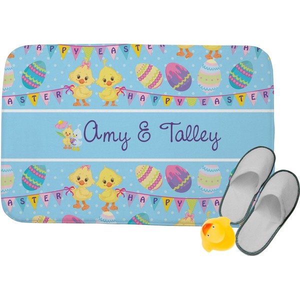 Custom Happy Easter Memory Foam Bath Mat (Personalized)