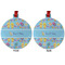Happy Easter Metal Ball Ornament - Front and Back