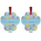 Happy Easter Metal Paw Ornament - Front and Back