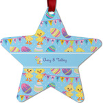 Happy Easter Metal Star Ornament - Double Sided w/ Multiple Names