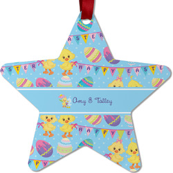 Happy Easter Metal Star Ornament - Double Sided w/ Multiple Names