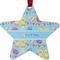 Happy Easter Metal Star Ornament - Front
