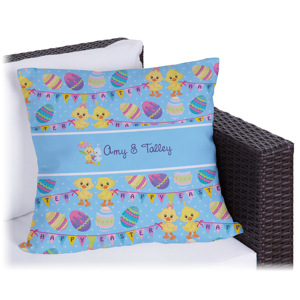 Custom Happy Easter Outdoor Pillow (Personalized)