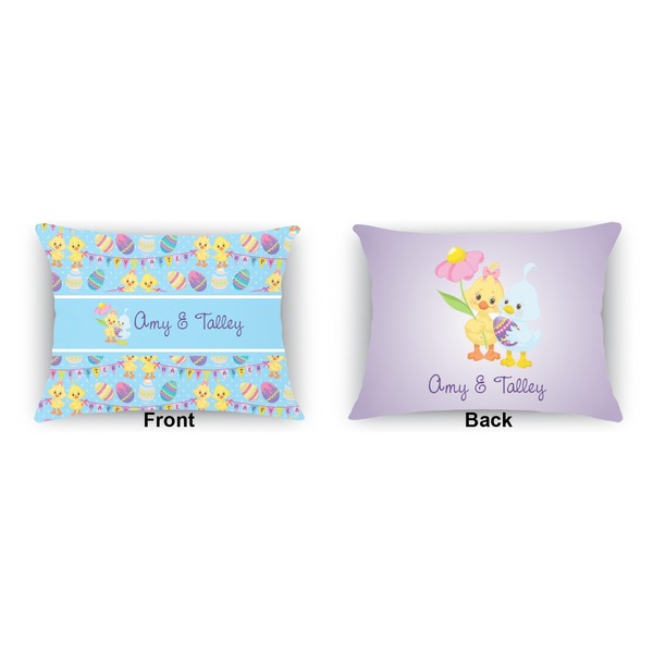 Happy Easter  Outdoor Rectangular Throw Pillow (Front and Back)