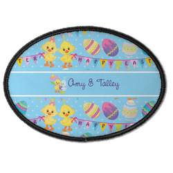 Happy Easter Iron On Oval Patch w/ Multiple Names