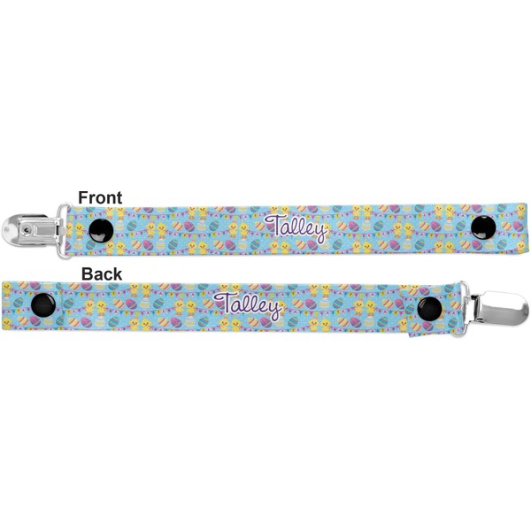 Happy Easter Pacifier Clip - Front and Back