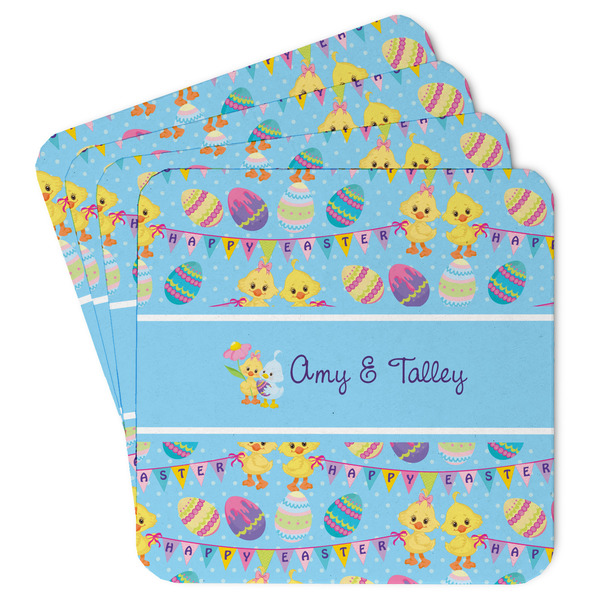 Custom Happy Easter Paper Coasters w/ Multiple Names