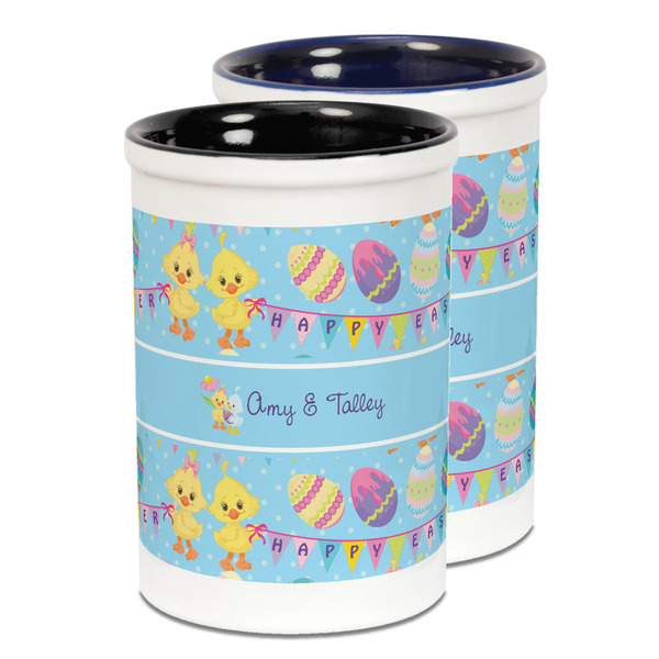 Custom Happy Easter Ceramic Pencil Holder - Large
