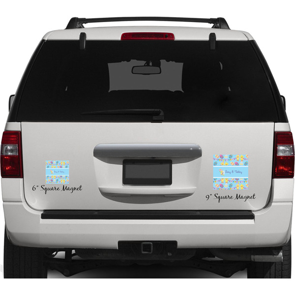 Happy Easter Personalized Square Car Magnets on Ford Explorer