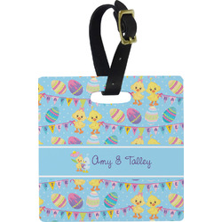Happy Easter Plastic Luggage Tag - Square w/ Multiple Names
