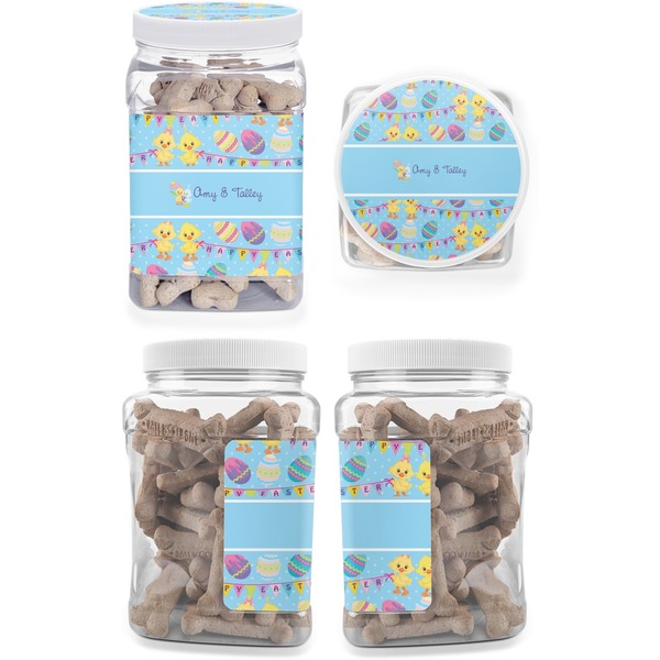 Happy Easter Pet Treat Jar - Multiple Angles
