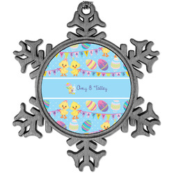 Happy Easter Vintage Snowflake Ornament (Personalized)