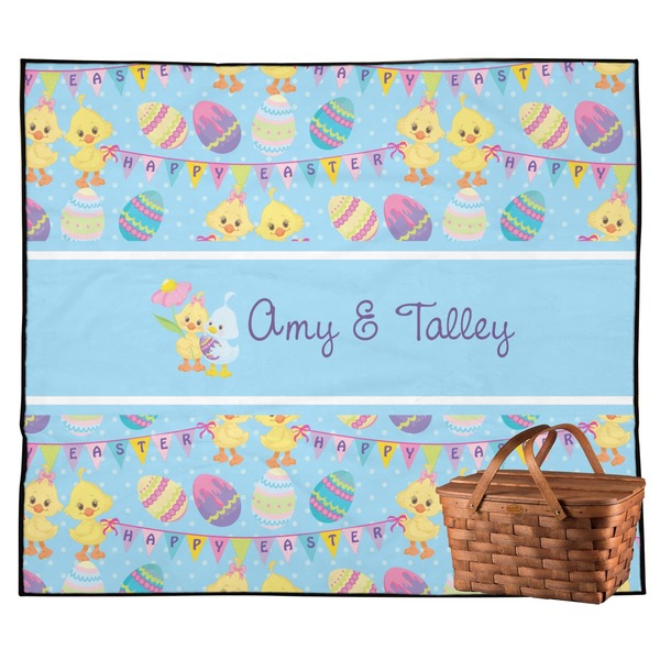 Custom Happy Easter Outdoor Picnic Blanket (Personalized)
