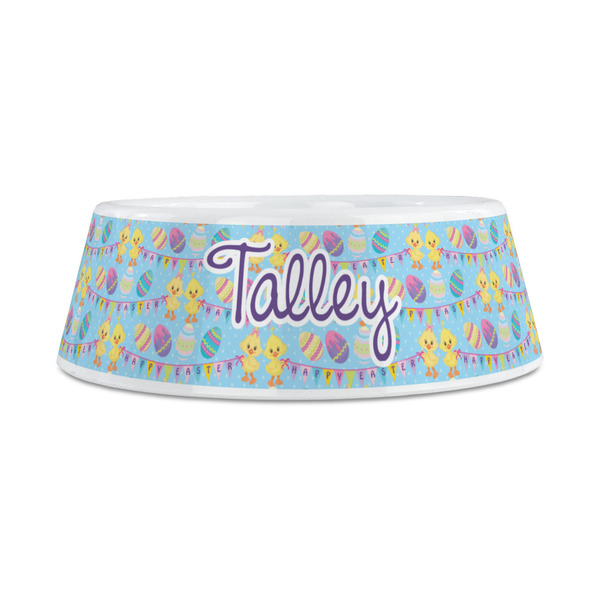 Happy Easter Plastic Dog Bowls - Medium - FRONT