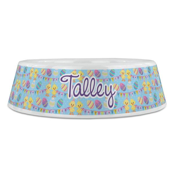 Happy Easter Plastic Pet Bowls - Large - FRONT