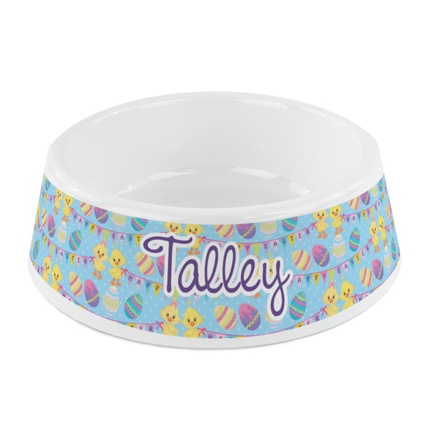 Custom Happy Easter Plastic Dog Bowl - Small (Personalized)