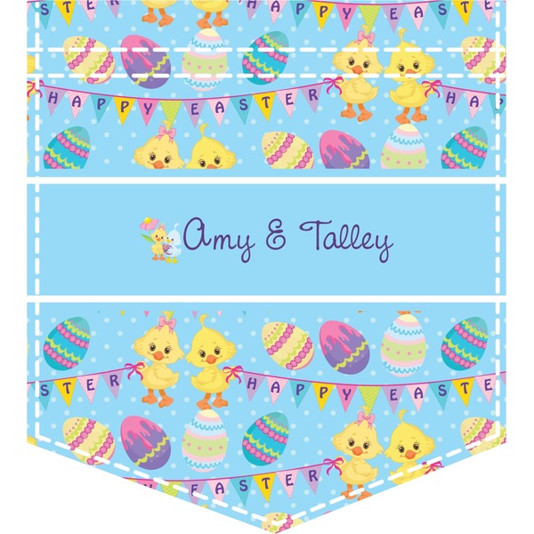 Custom Happy Easter Iron On Faux Pocket (Personalized)