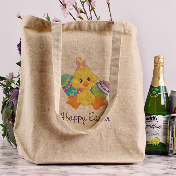 Happy Easter Reusable Cotton Grocery Bag - In Context