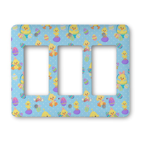 Custom Happy Easter Rocker Style Light Switch Cover - Three Switch