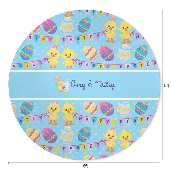Happy Easter Round Area Rug - Size
