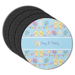 Happy Easter Round Rubber Backed Coasters - Set of 4 (Personalized)