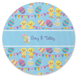 Happy Easter Round Rubber Backed Coaster (Personalized)