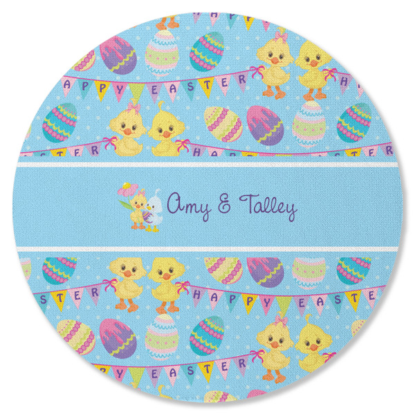 Happy Easter Round Coaster Rubber Back - Single