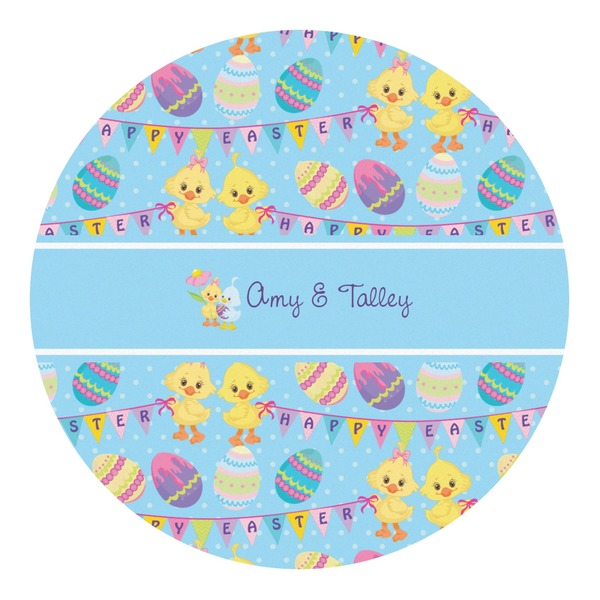 Custom Happy Easter Round Decal - Large (Personalized)